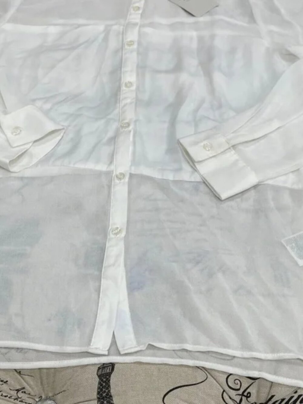 Only Women Sheer Long Sleeve Button-Up Blouse - Picture 5 of 15